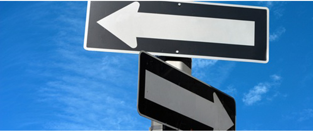 arrows showing various directions you can take on the trading path